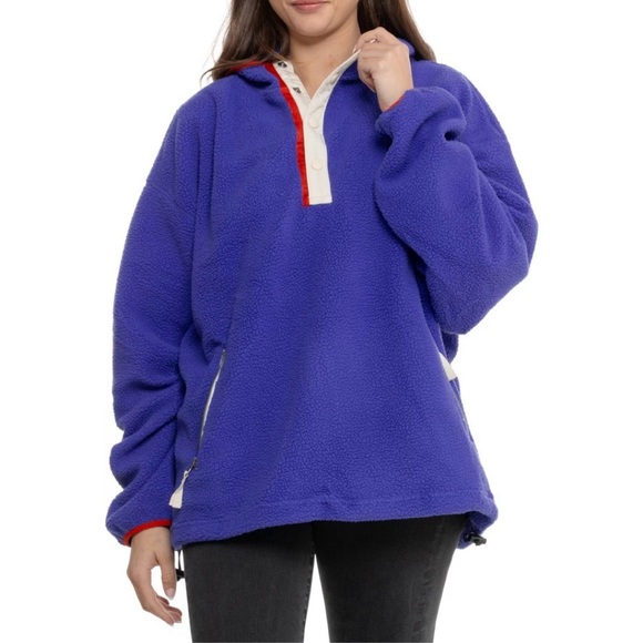 NWT Columbia Women's Helvetia II Sherpa Fleece Hoodie Purple Blue